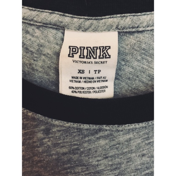 Heather gray varsity-style cutoff tee - Picture 3 of 3